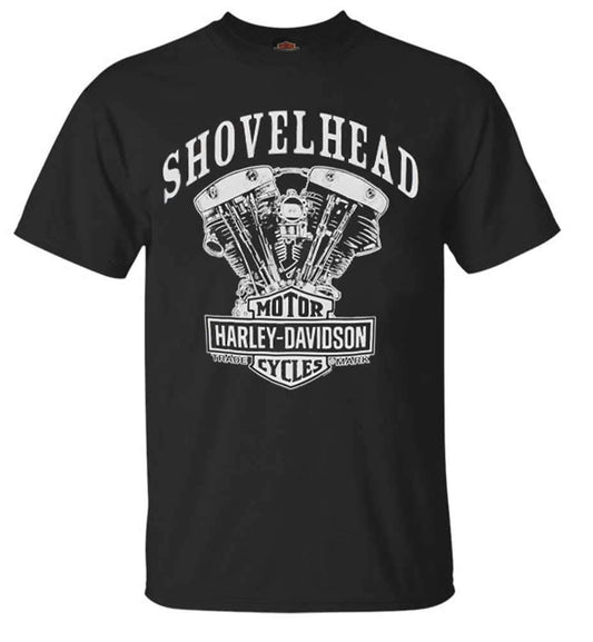 Harley-Davidson Mens T-Shirt Shovelhead Engine Short Sleeve 30294026 (S) Black